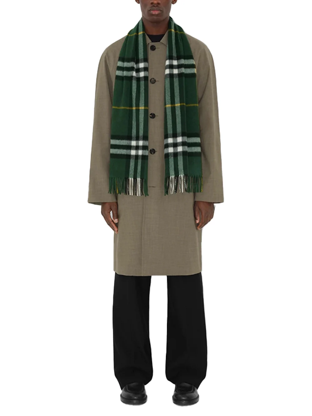 Burberry Check Cashmere Scarf D Green - Image 3