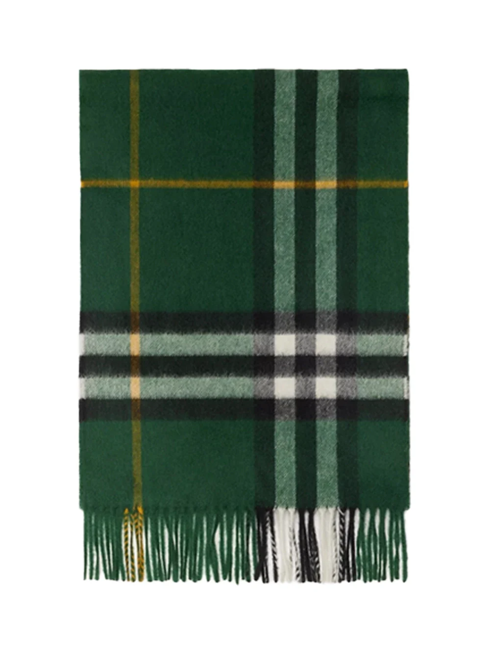 Burberry Check Cashmere Scarf D Green - Image 4