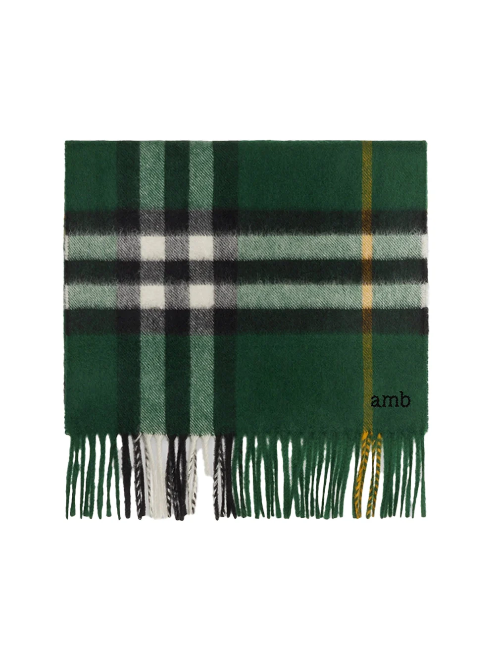 Burberry Check Cashmere Scarf D Green - Image 5