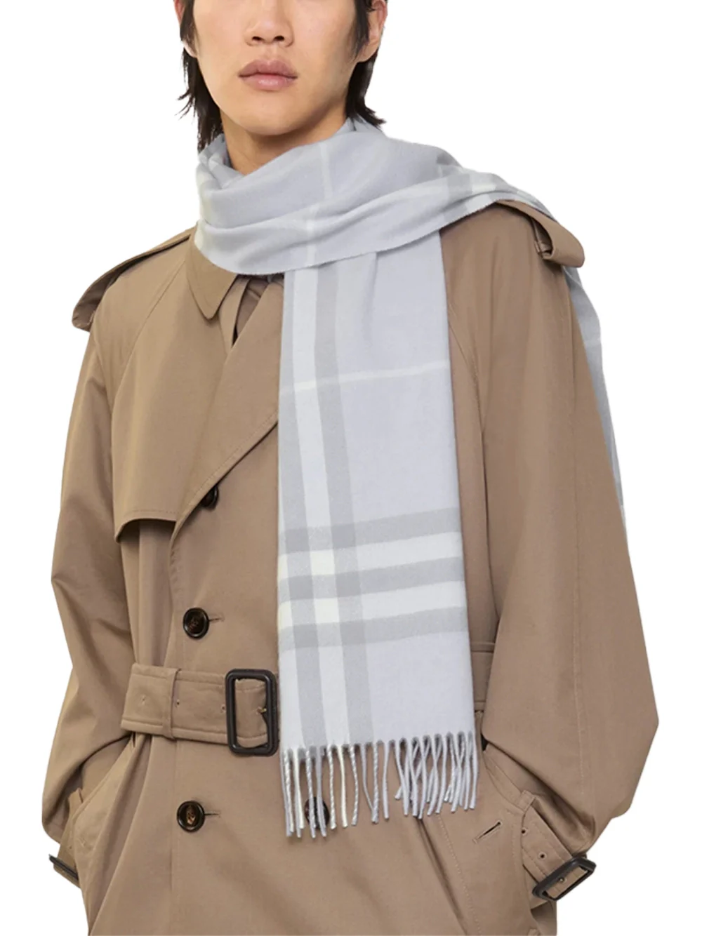 Burberry Check Cashmere Scarf Mist - Image 4