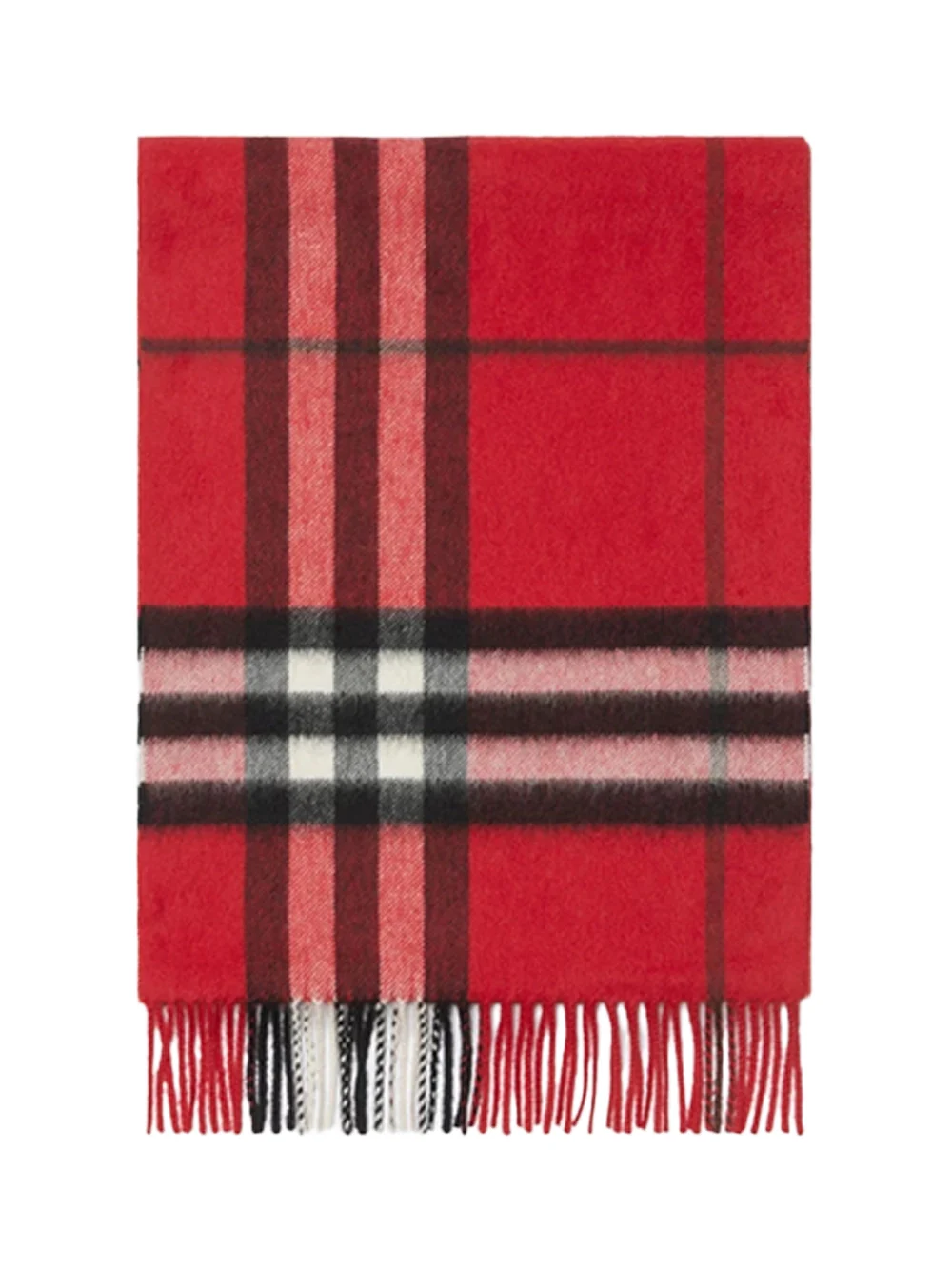 Burberry Check Cashmere Scarf Red - Image 6