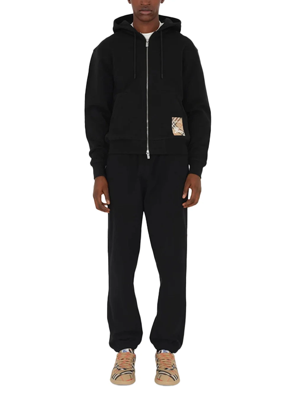 Burberry Men Check Label Pants Black - Image 2