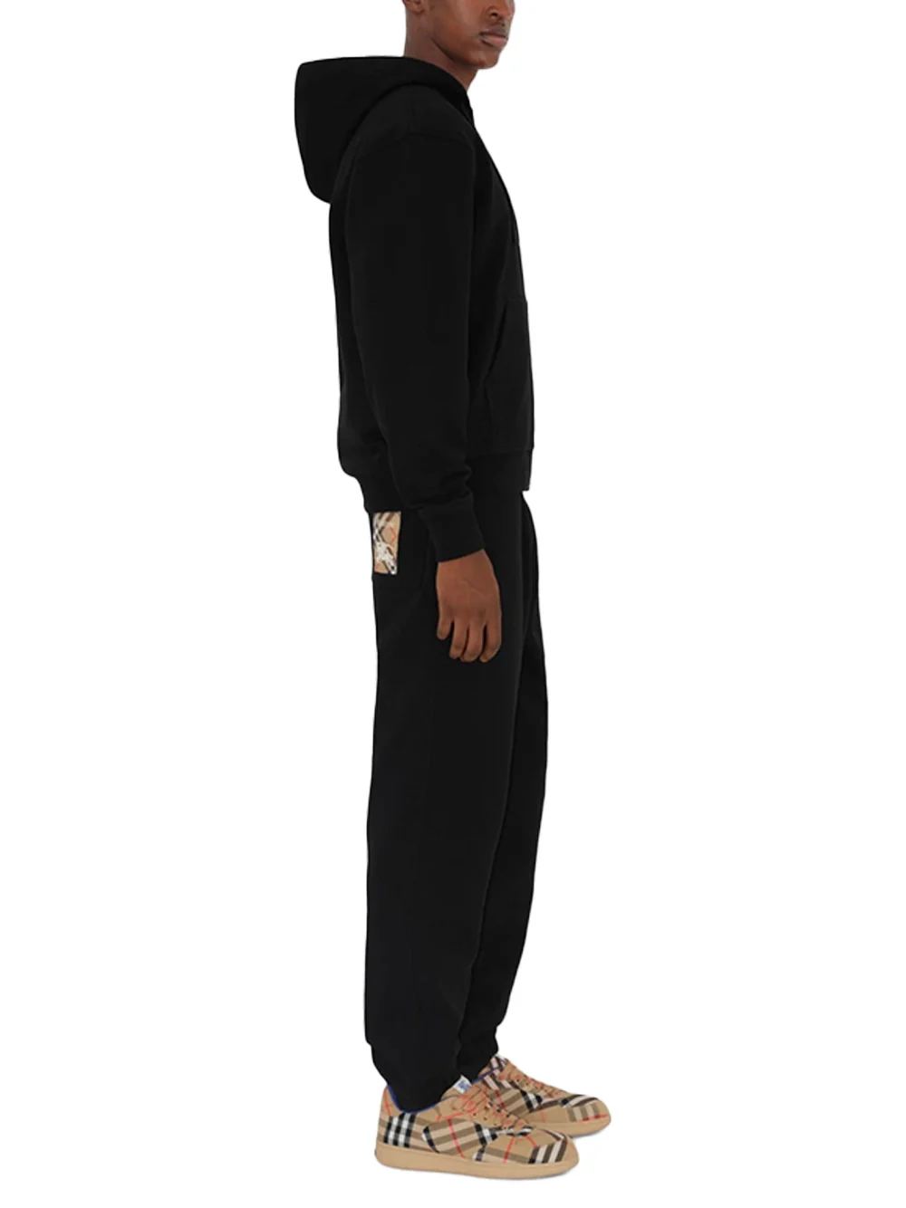 Burberry Men Check Label Pants Black - Image 3