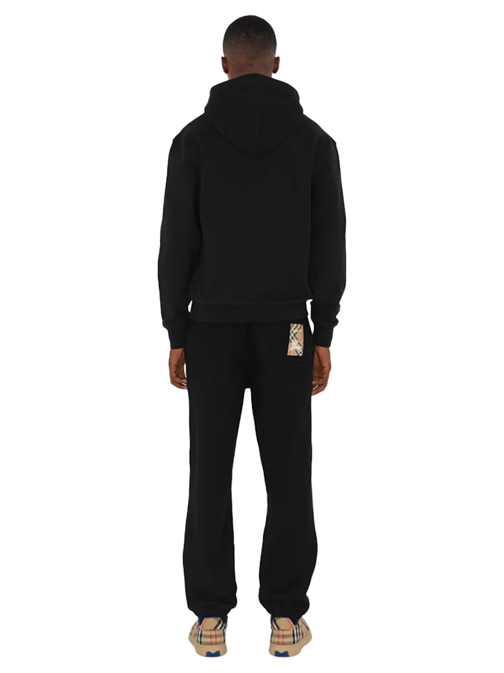 Burberry Men Check Label Pants Black - Image 4