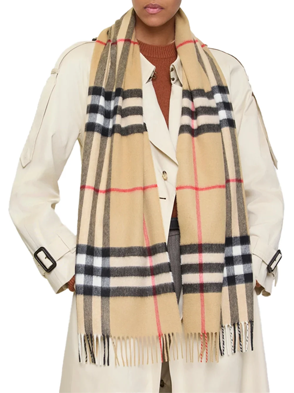 Burberry Women check scarf Archive beige - Image 4