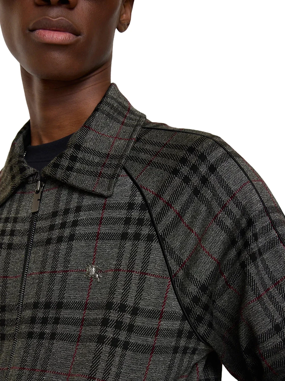 Burberry Check Track Men Jacket Grey / Black - Image 3