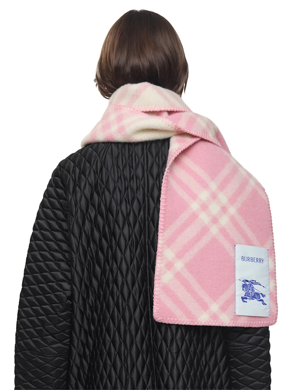 Burberry Check Wool Scarf Sugar Pink - Image 4