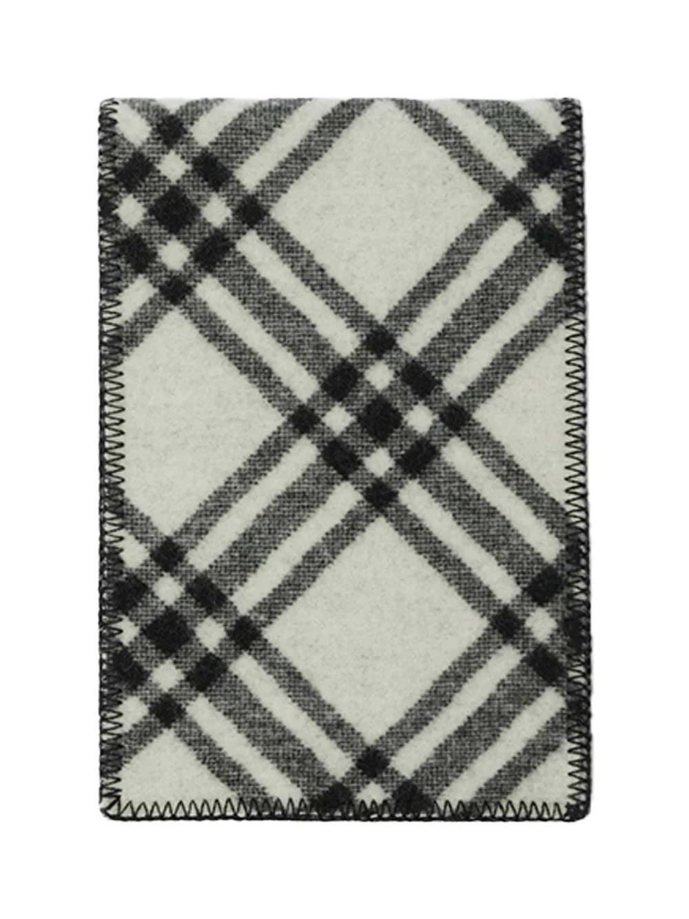 Burberry Scarf Check Wool B/W - Image 5