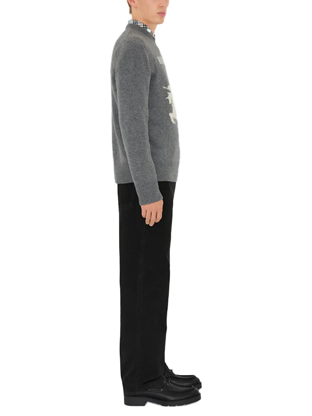 Burberry Men EKD Wool Cashmere Sweater Grey - Image 3