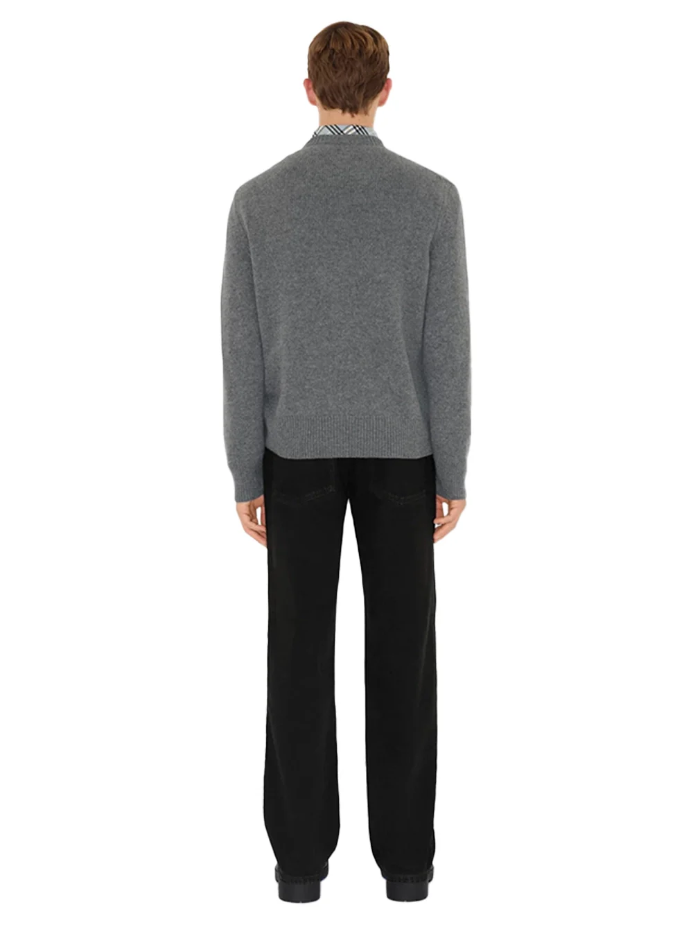 Burberry Men EKD Wool Cashmere Sweater Grey - Image 4