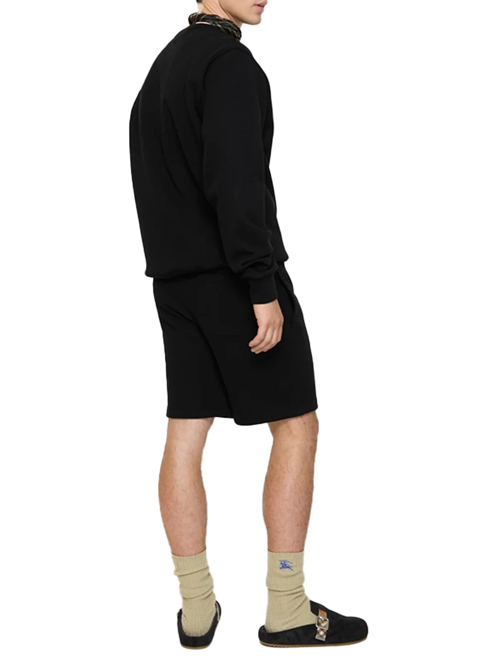 Burberry Men Logo Cotton Shorts Black - Image 3