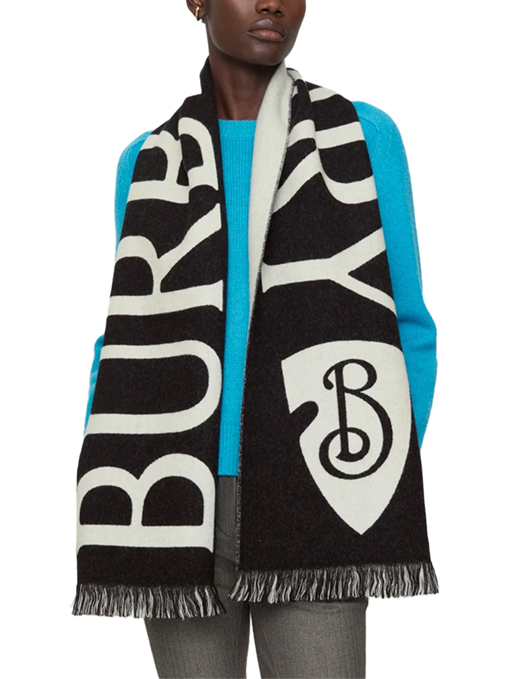 Burberry Logo Jacquard Scarf Black/Calico - Image 3