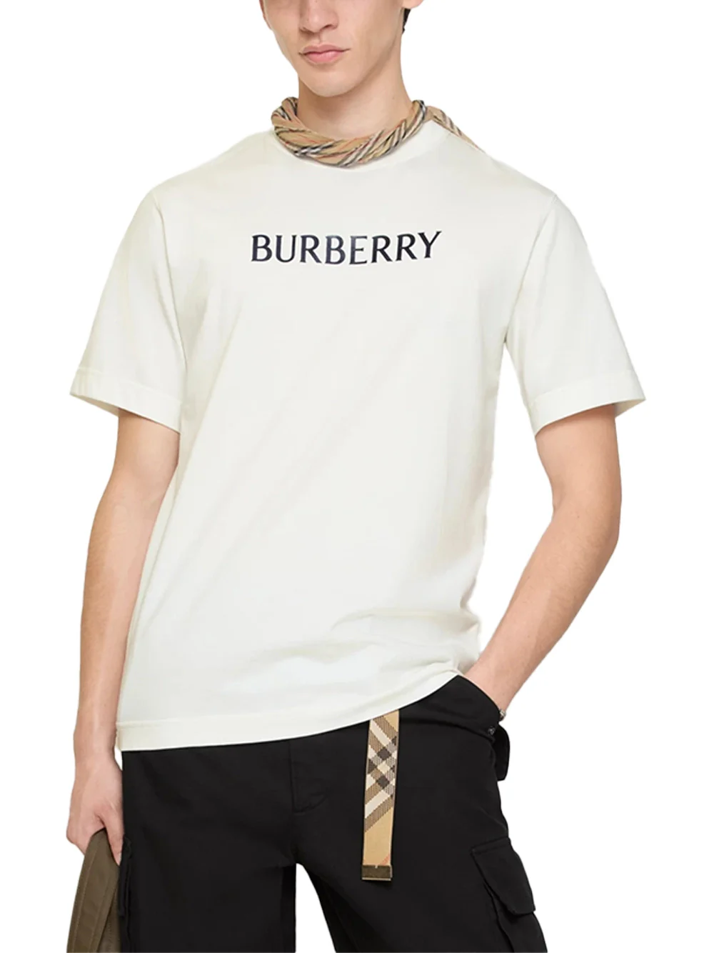 Burberry Men Seth Logo T-Shirt Chalk - Image 3