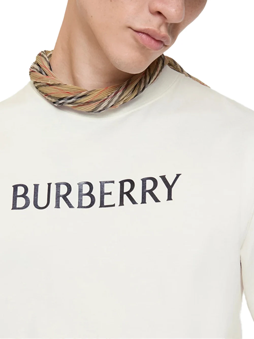 Burberry Men Seth Logo T-Shirt Chalk - Image 4