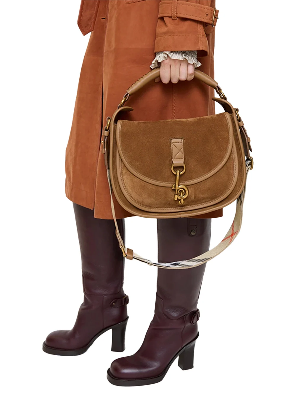 Burberry Small B Clip Messenger Bag Hazel - Image 3