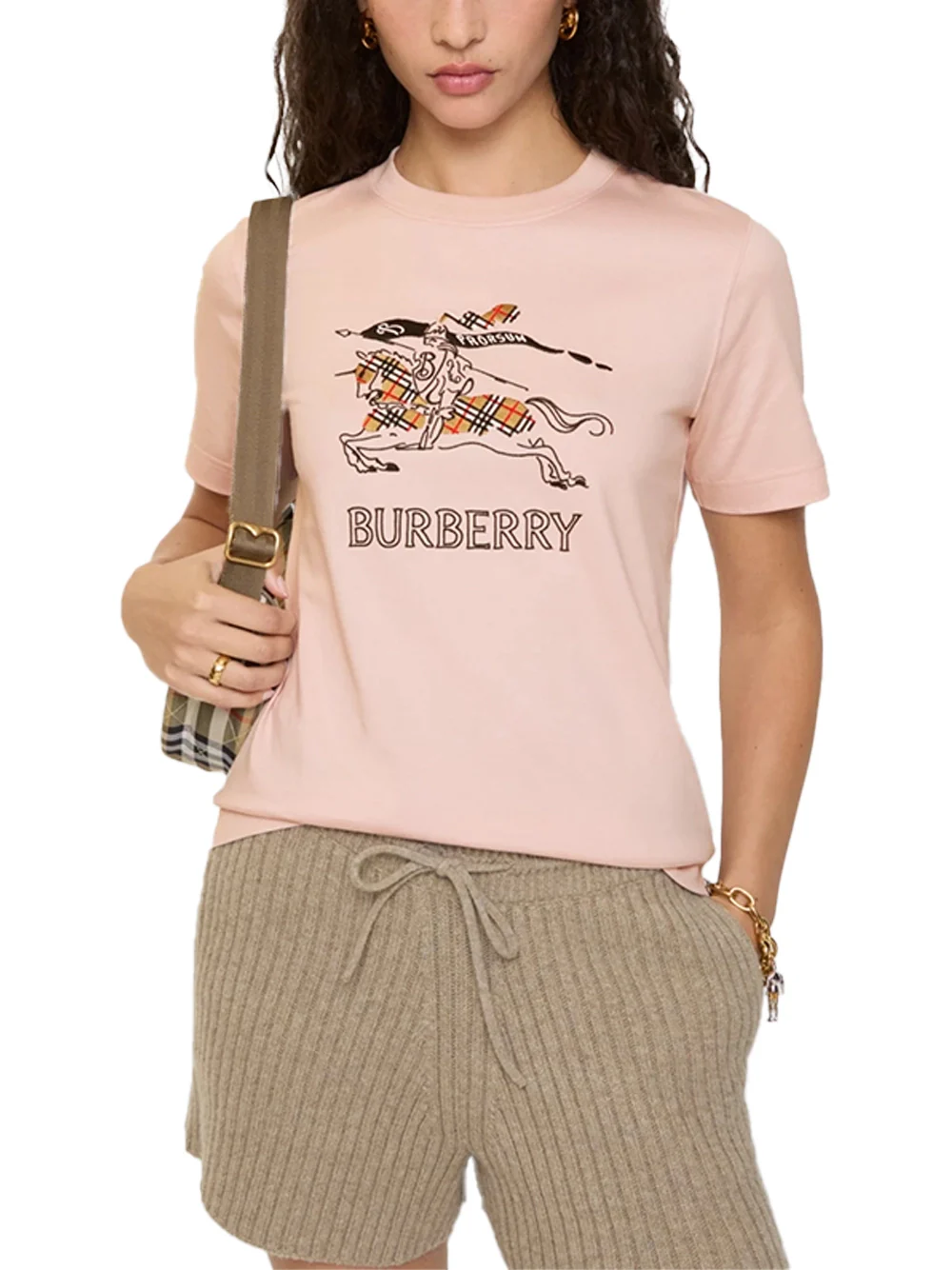 Burberry Women EKD Cotton T-Shirt Pink - Image 3