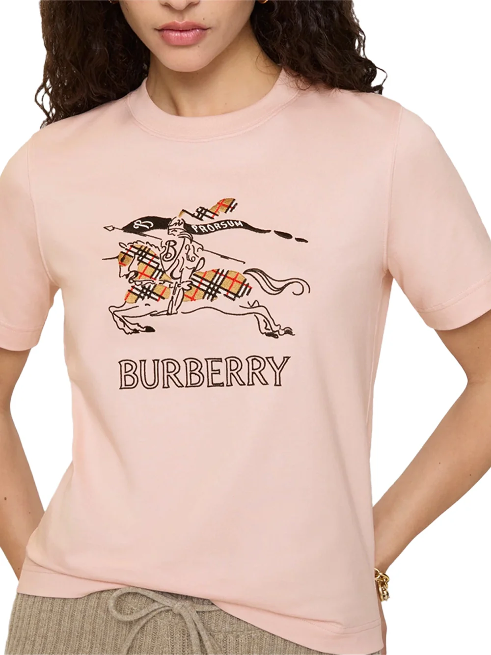 Burberry Women EKD Cotton T-Shirt Pink - Image 4