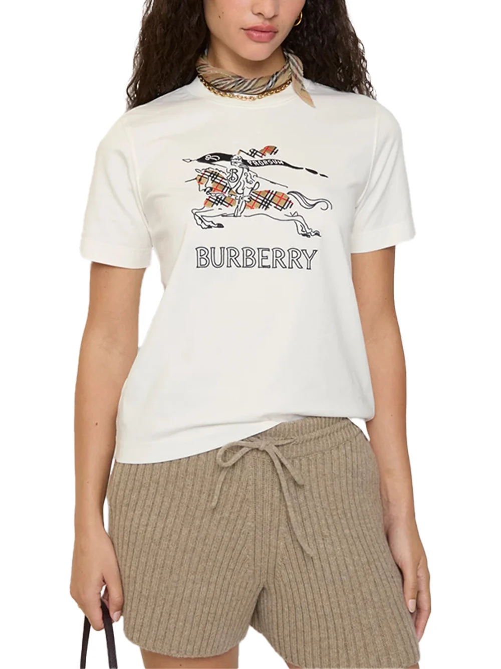 Burberry Women EKD Sketch Cotton T-shirt White - Image 2