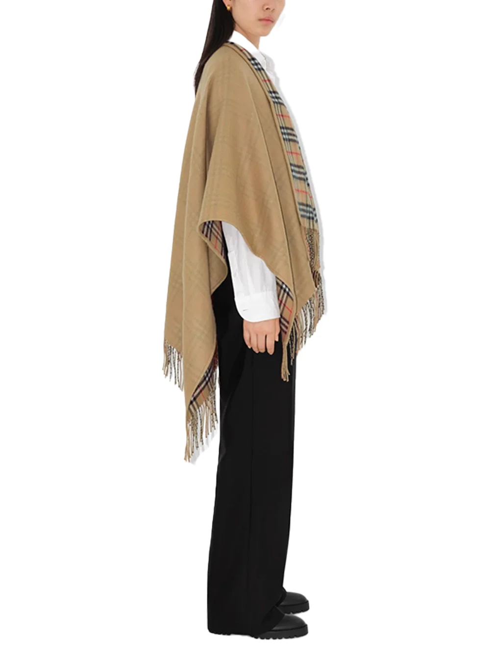 Burberry Women Wool Cape Reversible A Beige - Image 3