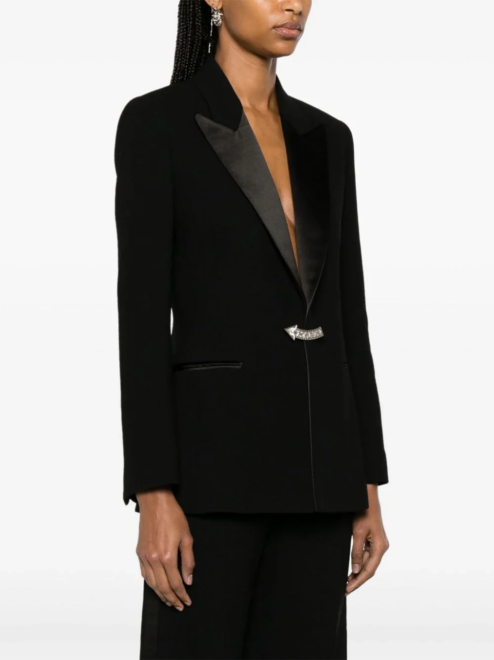 Chloé Wool Tuxedo Coat Black - Image 4