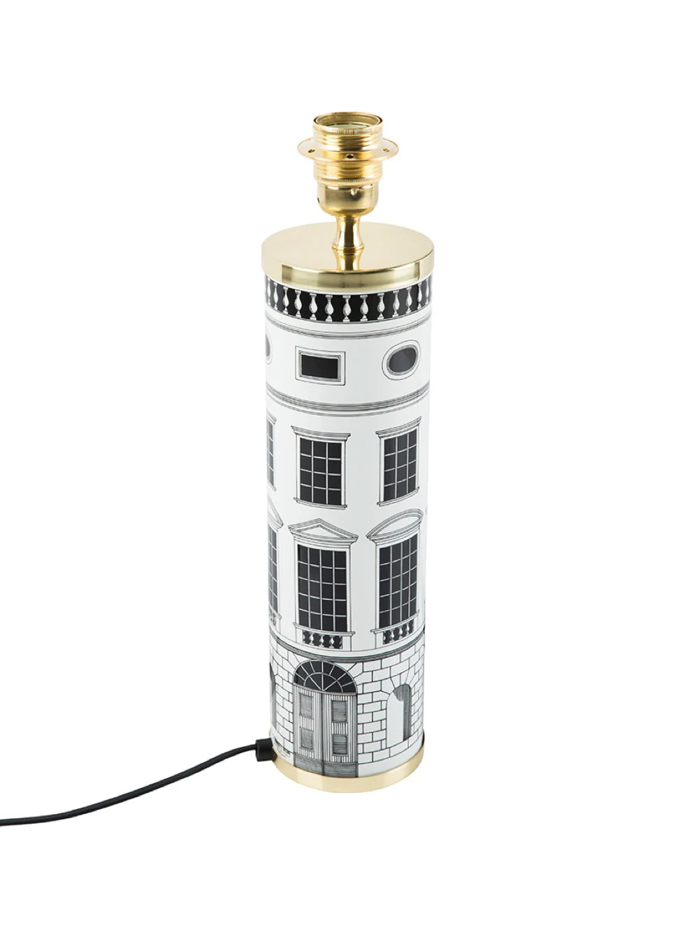 Fornasetti Cylindrical Architetura Lamp Base Black/White - Image 3