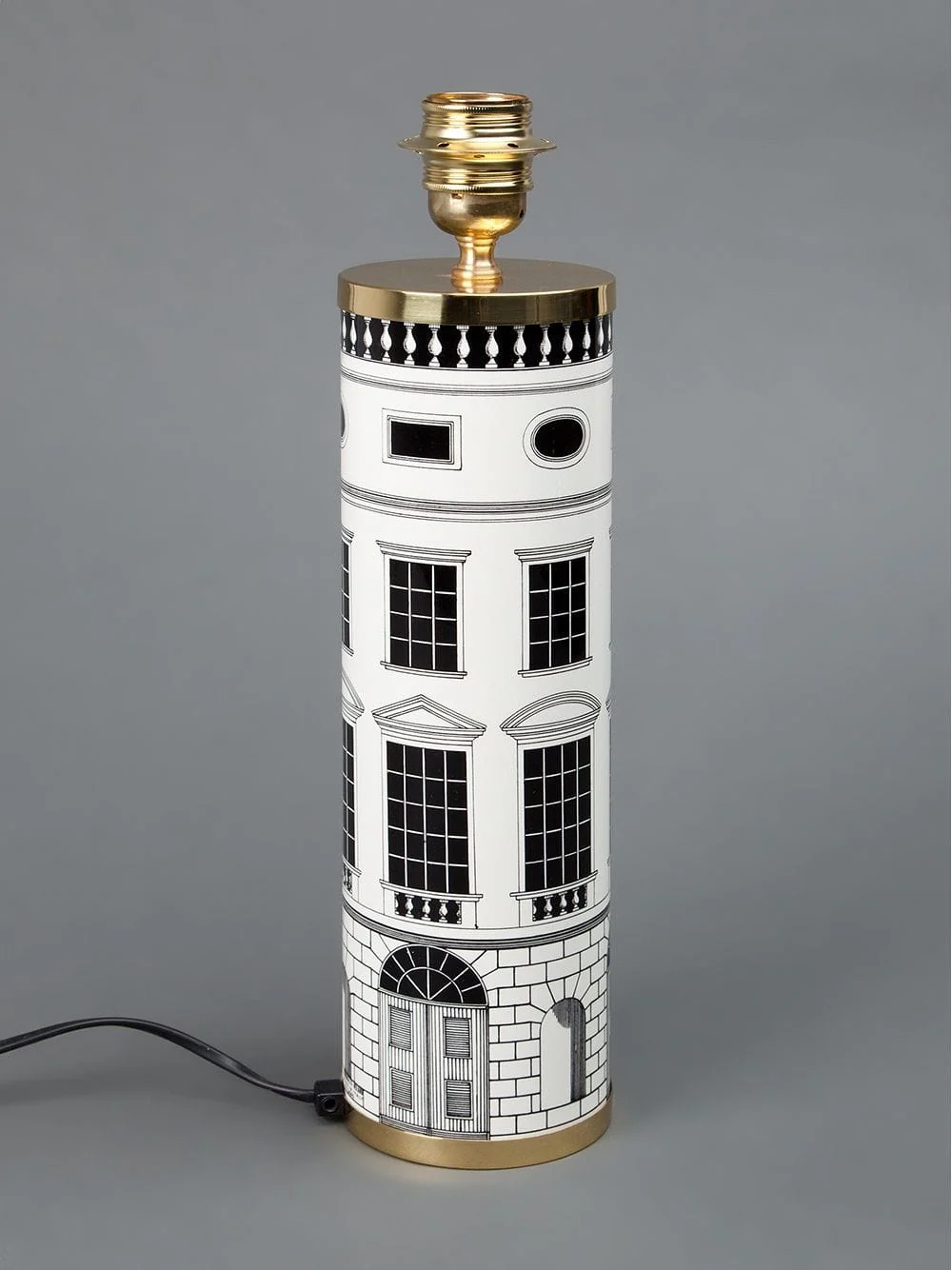 Fornasetti Cylindrical Architetura Lamp Base Black/White - Image 4
