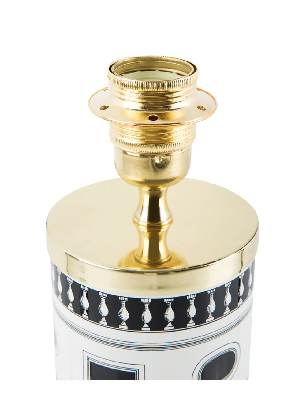 Fornasetti Cylindrical Architetura Lamp Base Black/White - Image 5