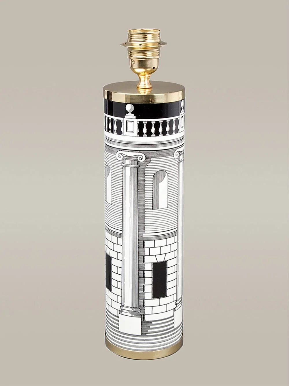 Fornasetti Cylindrical Printed Lamp Base Black/White - Image 2