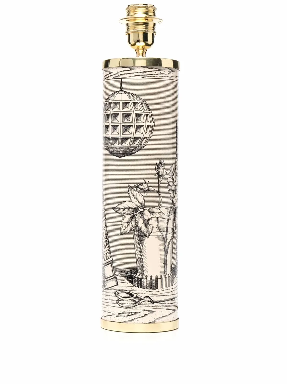 Fornasetti Libri Book-Motif Table Lamp Base Black/White - Image 2