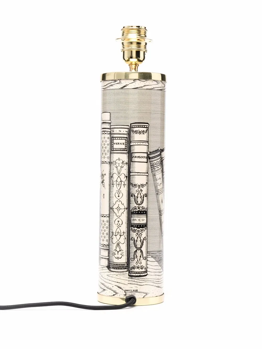 Fornasetti Libri Book-Motif Table Lamp Base Black/White - Image 3