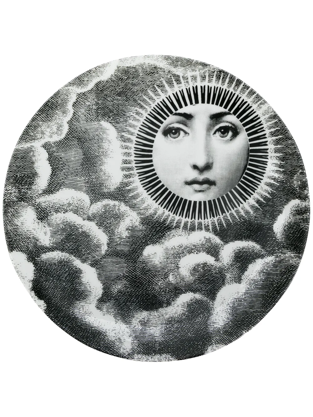 Fornasetti Face Print Wall Plate Black and White - Image 2