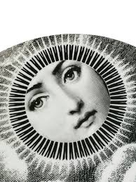 Fornasetti Face Print Wall Plate Black and White - Image 3