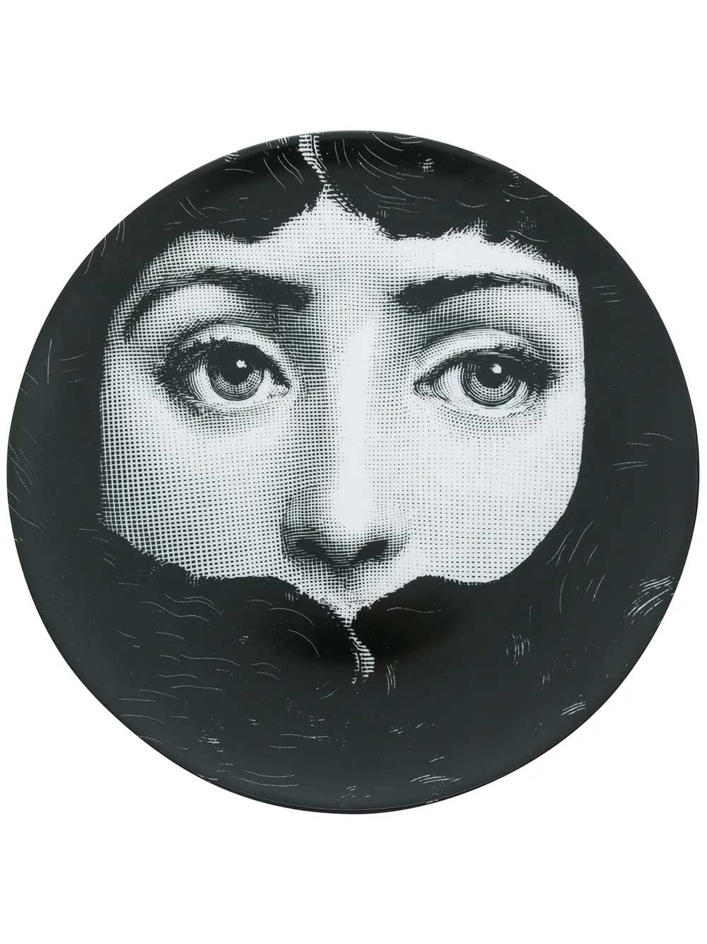 Fornasetti Face Print Wall Plate Black - Image 4