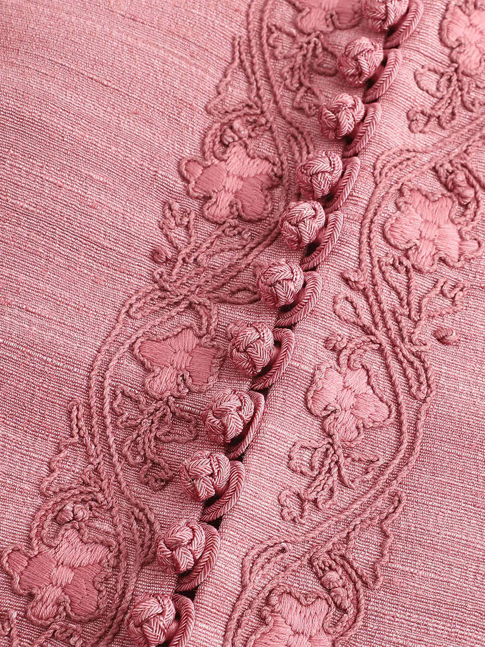 Into The East Soft Pink Women embroidered buttoned tussah silk vest - Image 11