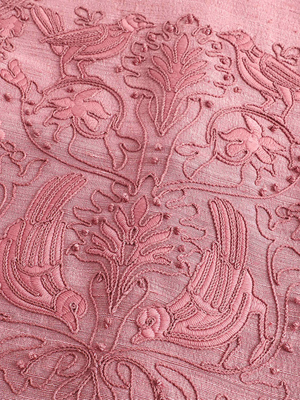 Into The East Soft Pink Women embroidered buttoned tussah silk vest - Image 12