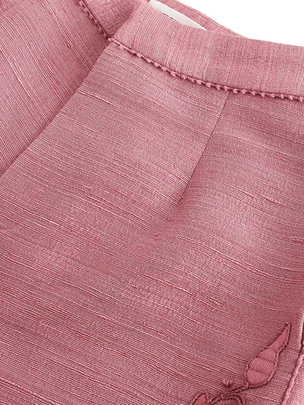 Into The East Soft Pink Women embroidered tussah silk shorts - Image 10