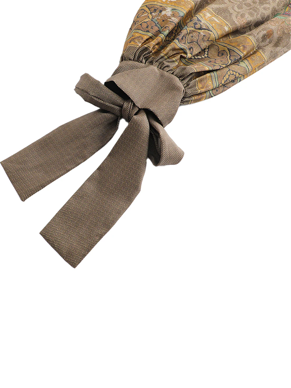 Into The East Women Moss Green Printed Silk Tie-Front Shirt - Image 3