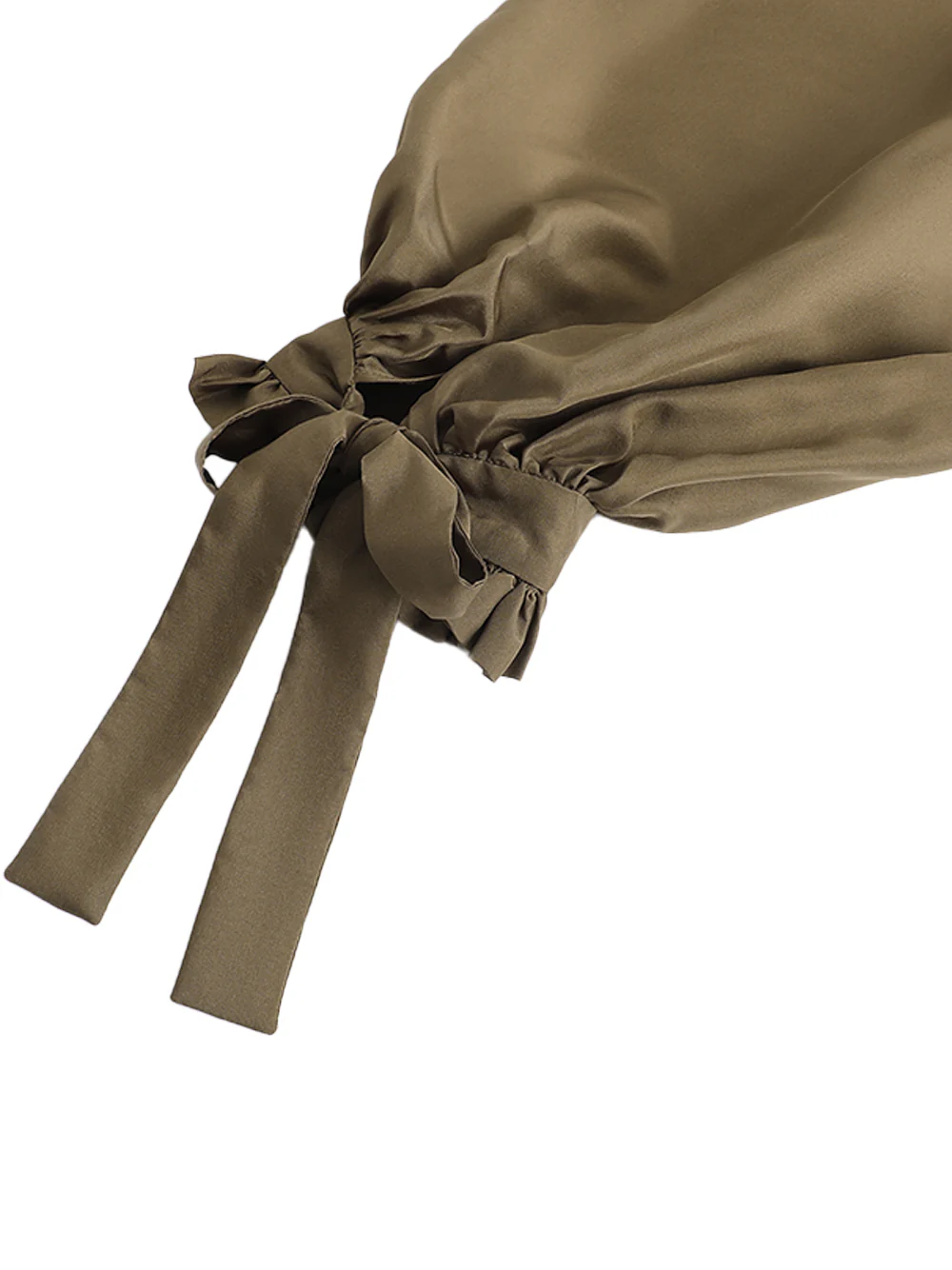Into The East Women Moss Green Silk Tie-Front Shirt - Image 5