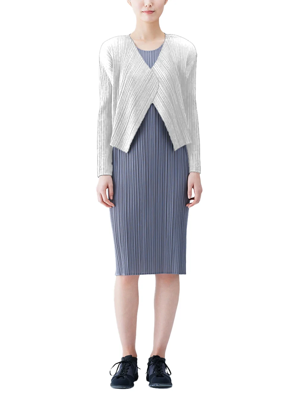Issey Miyake Pleats Please Cardigan L Grey - Image 2
