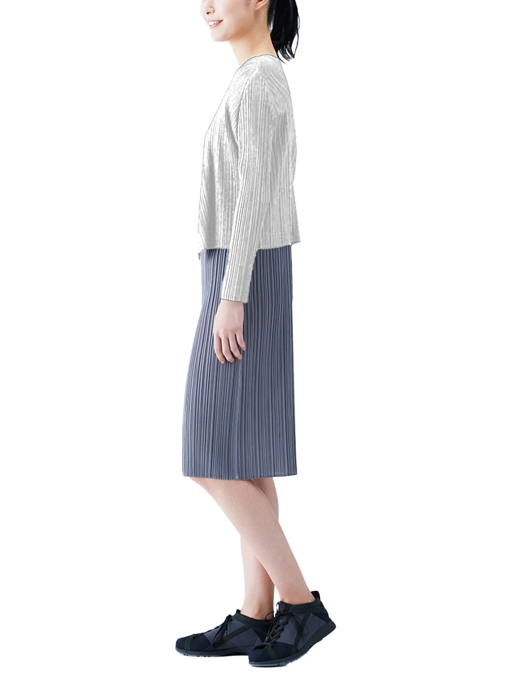 Issey Miyake Pleats Please Cardigan L Grey - Image 3