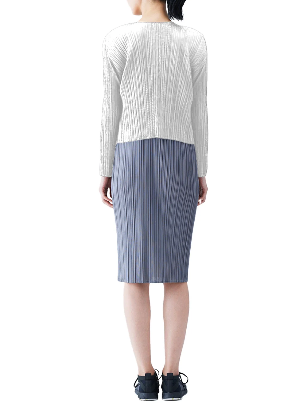 Issey Miyake Pleats Please Cardigan L Grey - Image 4