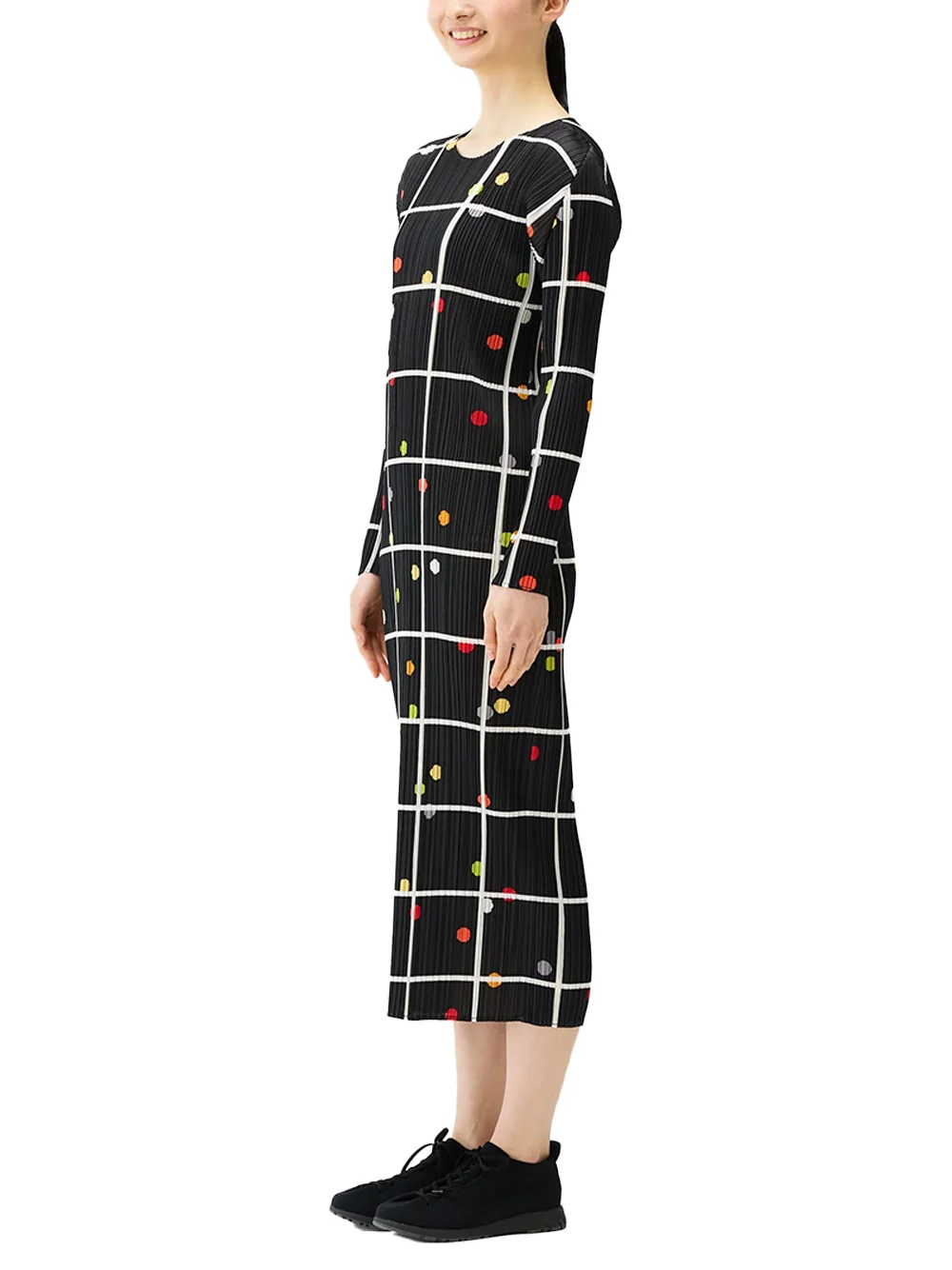 Issey Miyake Pleats Please Crossing Dots Dress Black - Image 4