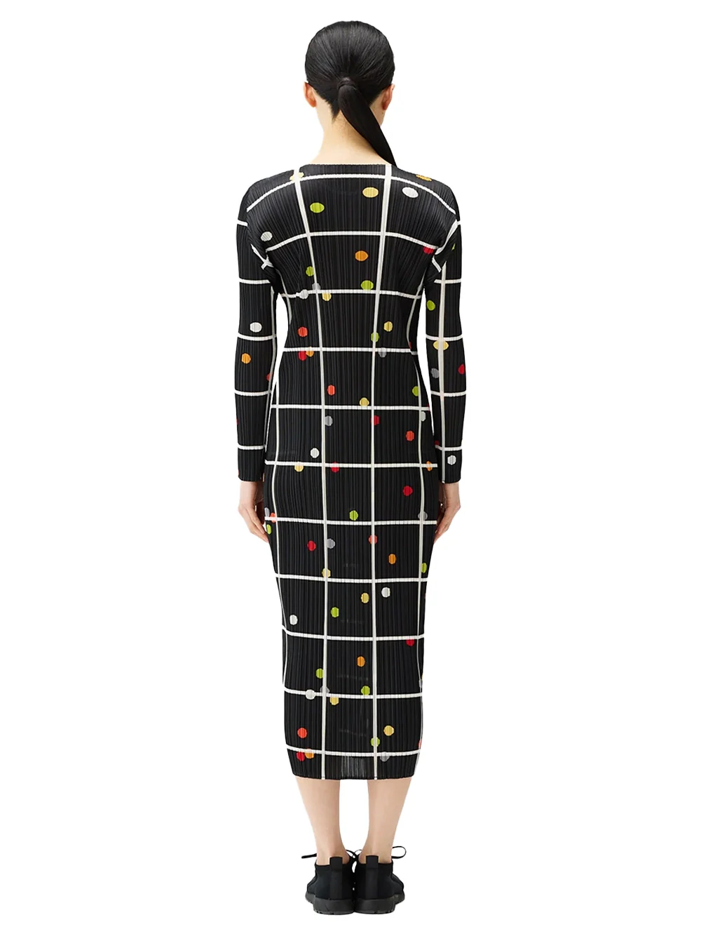 Issey Miyake Pleats Please Crossing Dots Dress Black - Image 5