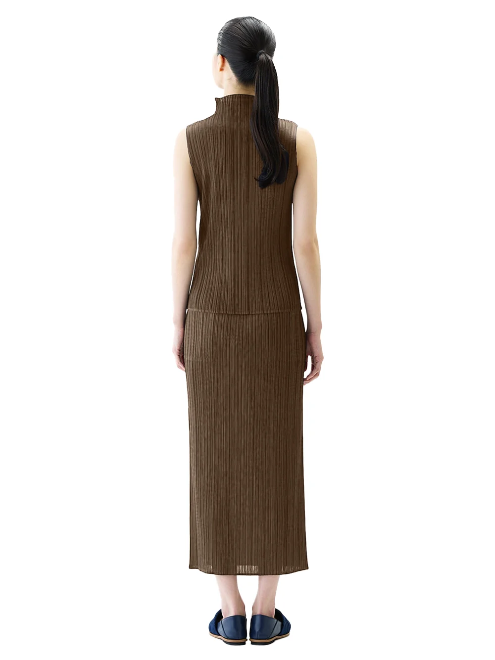 Issey Miyake Pleats Please Basics Skirt Brown - Image 4