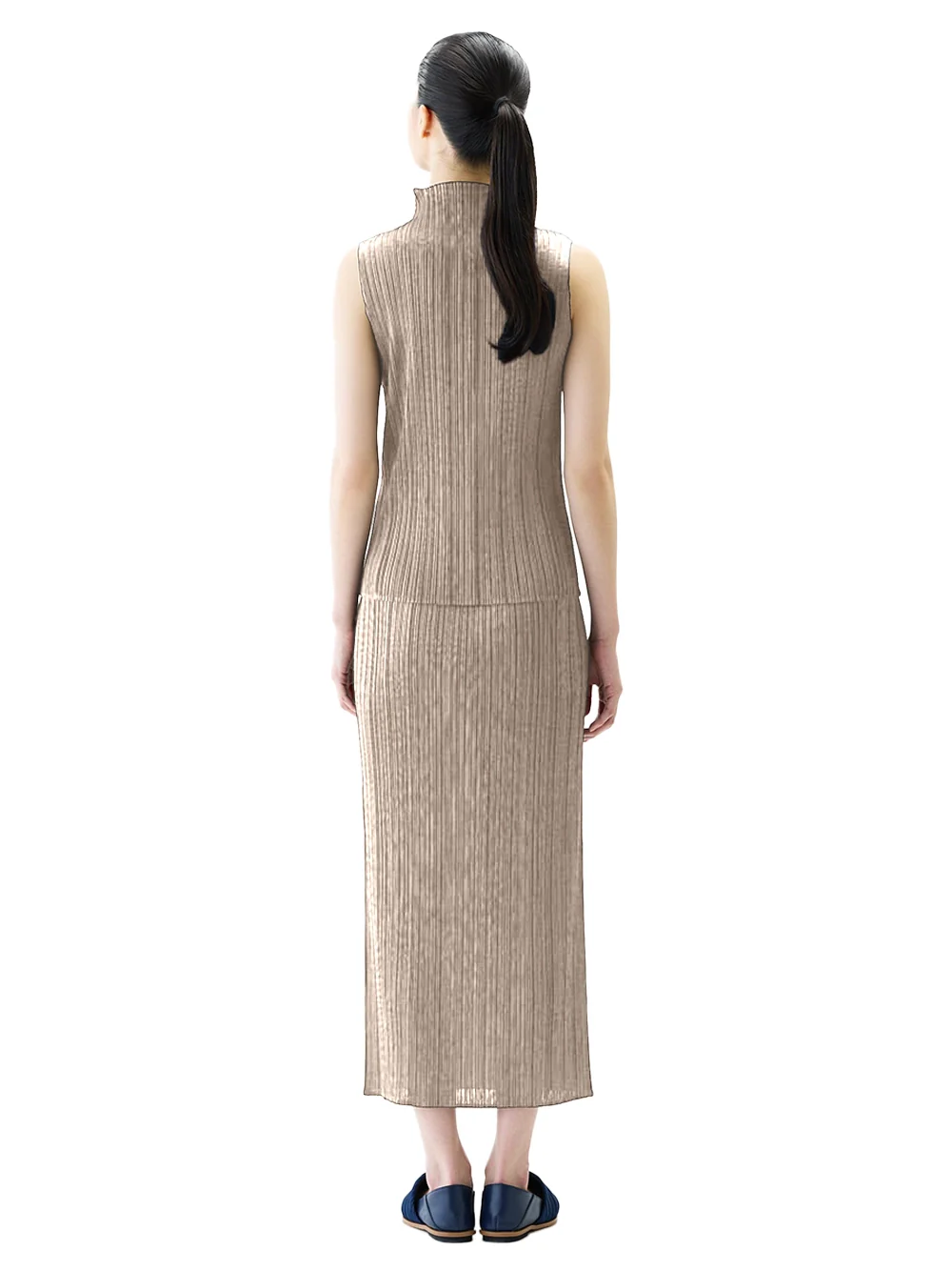 Issey Miyake Pleats Please Basics Skirt Greige - Image 4