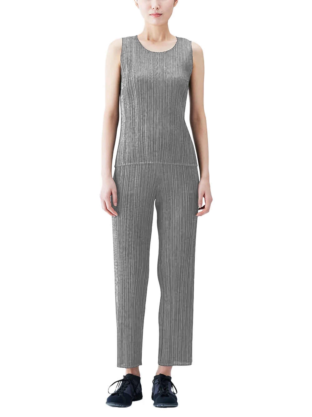 Issey Miyake Pleats Please Basics Trousers Grey - Image 2