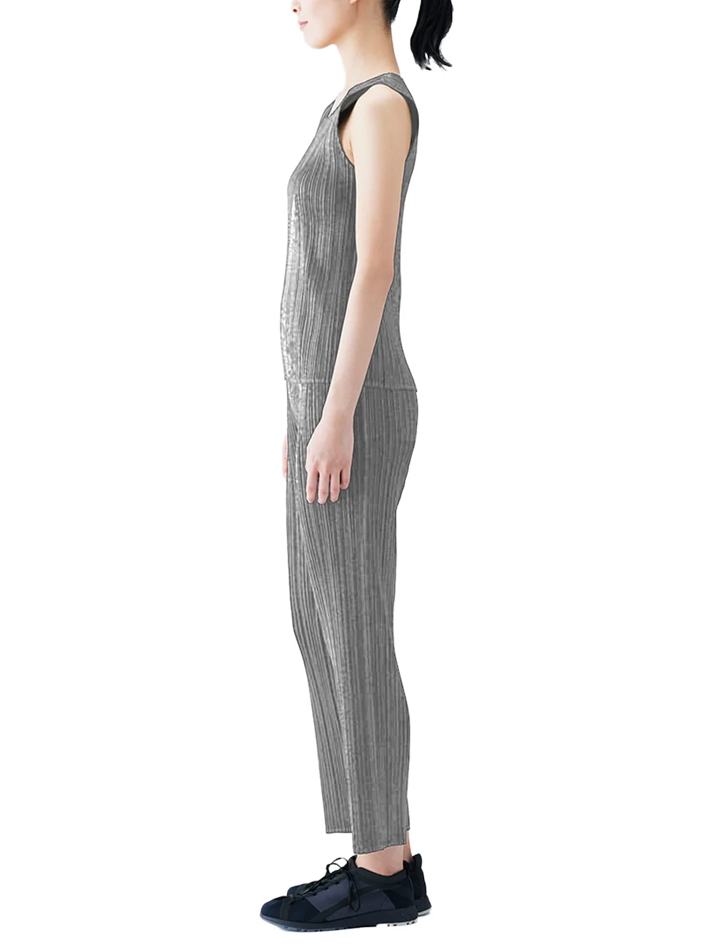 Issey Miyake Pleats Please Basics Trousers Grey - Image 3