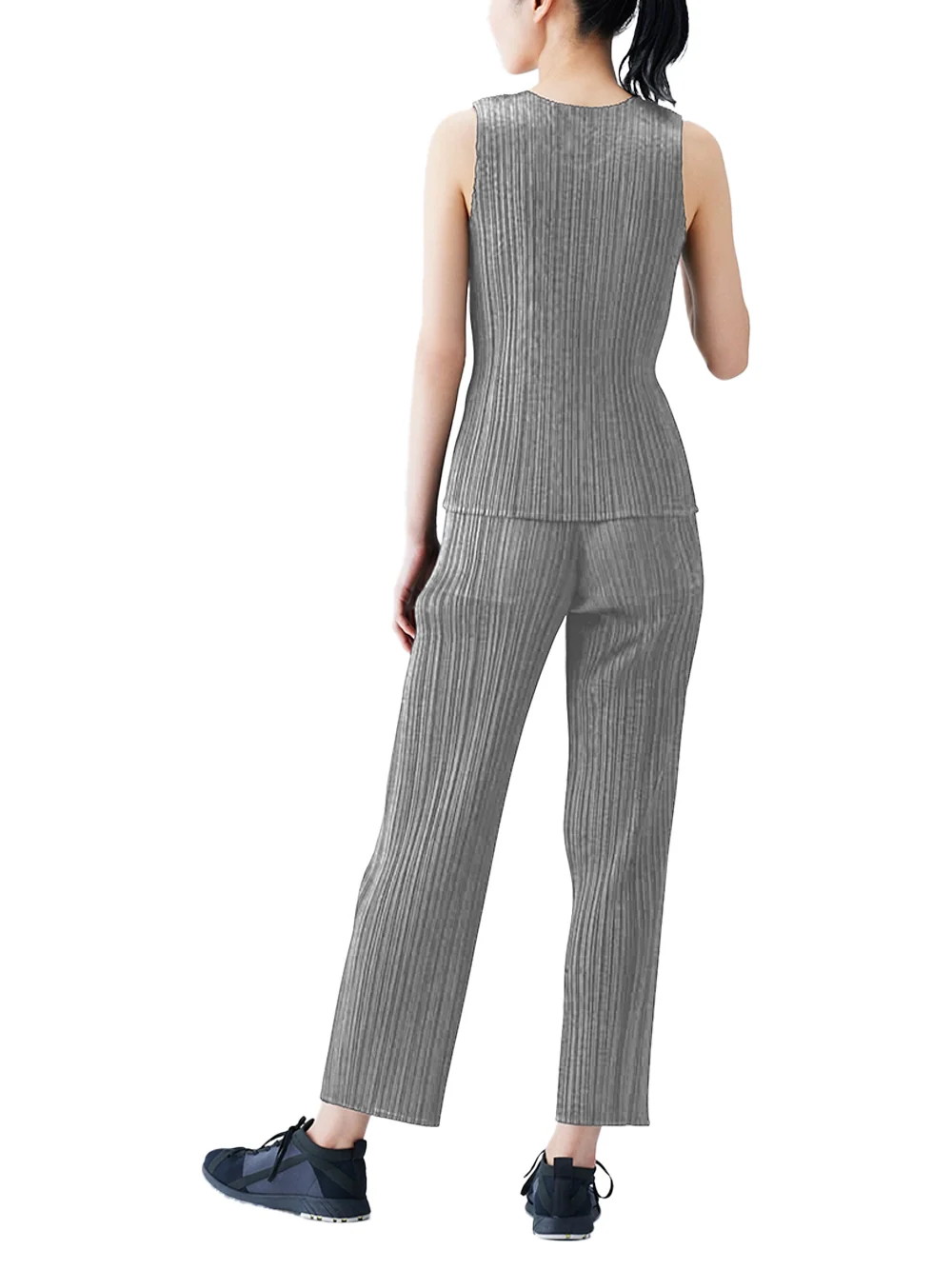 Issey Miyake Pleats Please Basics Trousers Grey - Image 4