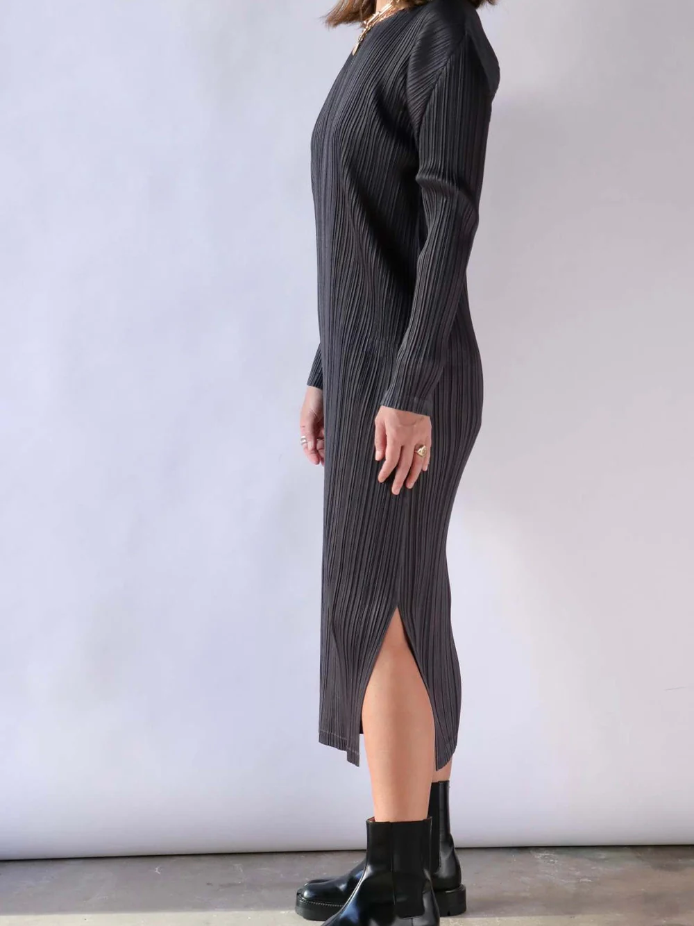Issey Miyake Pleats Please Dress Grey - Image 6