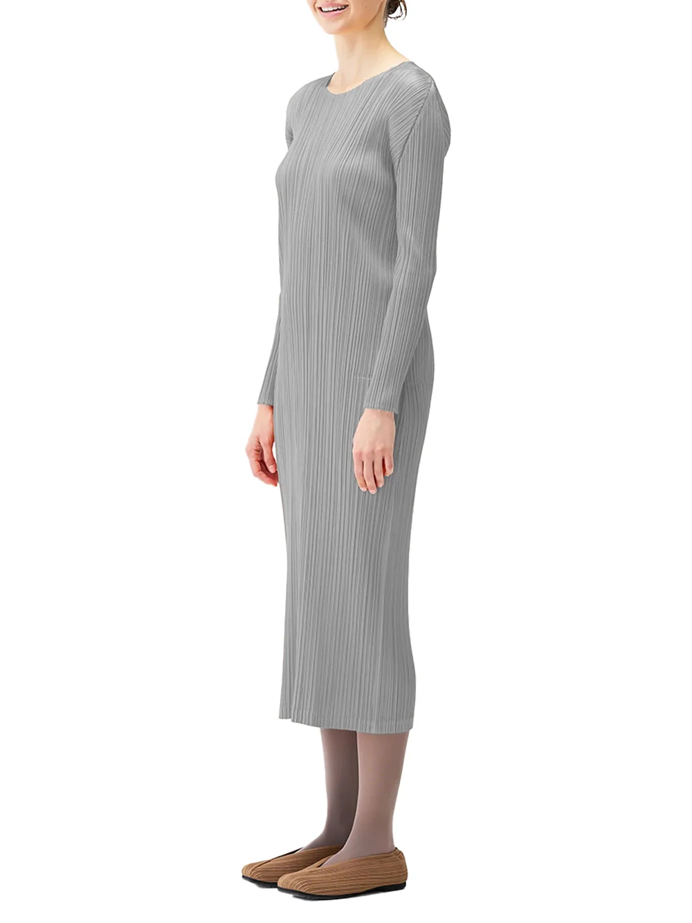 Issey Miyake Pleats Please Dress L grey - Image 3